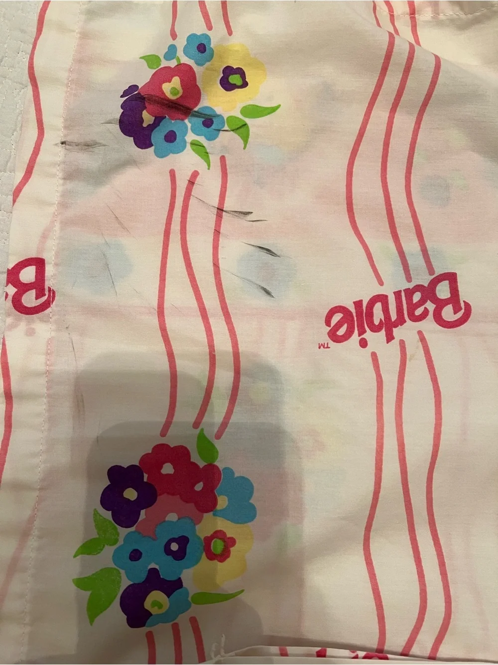 Vintage 1996 Barbie Twin Flat and Fitted Sheet